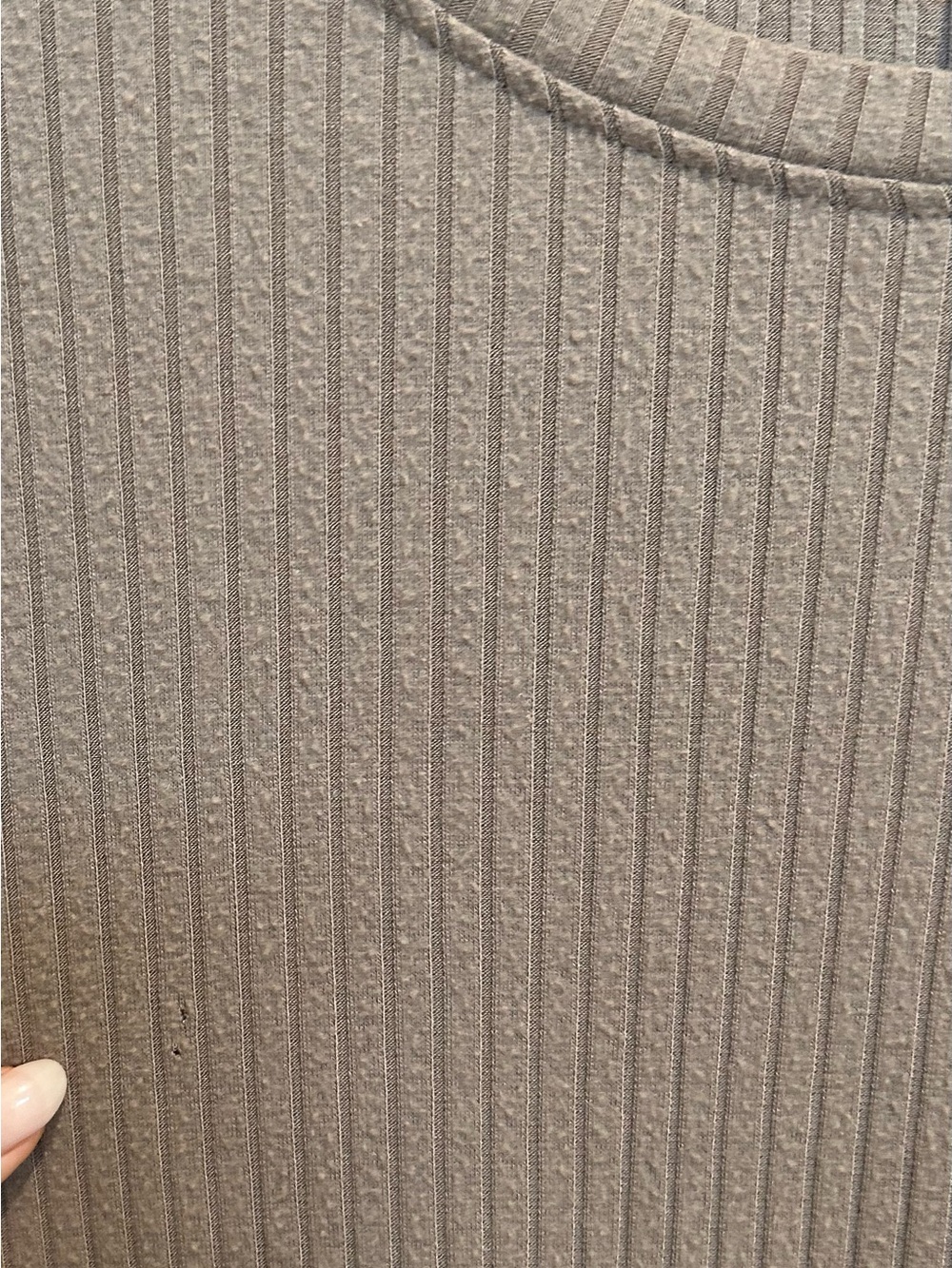 H&M Ribbed Long Sleeve Top in Taupe Brown - Picture 4 of 5